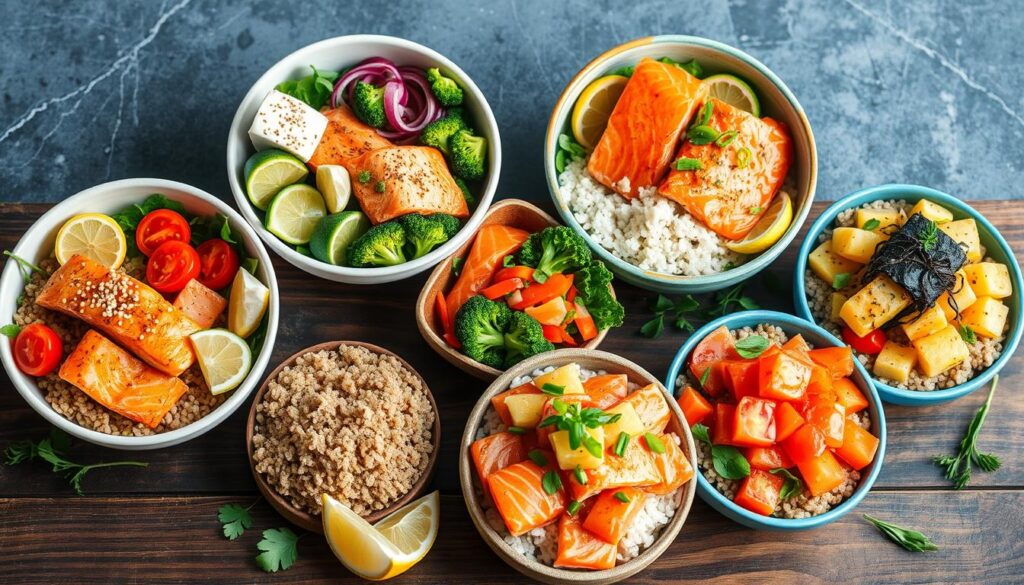 salmon bowl variations