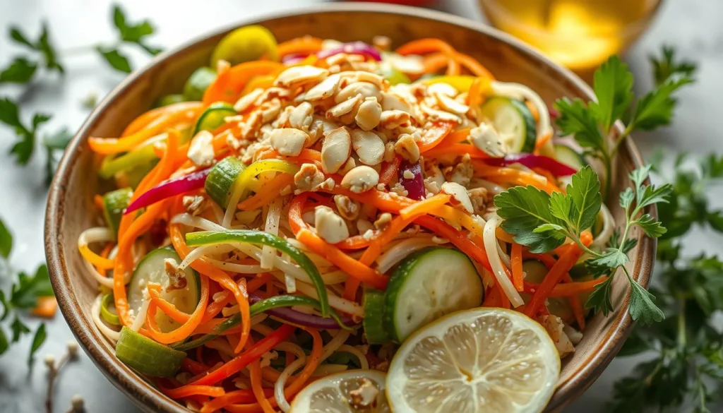 Asian salad with chopped almonds