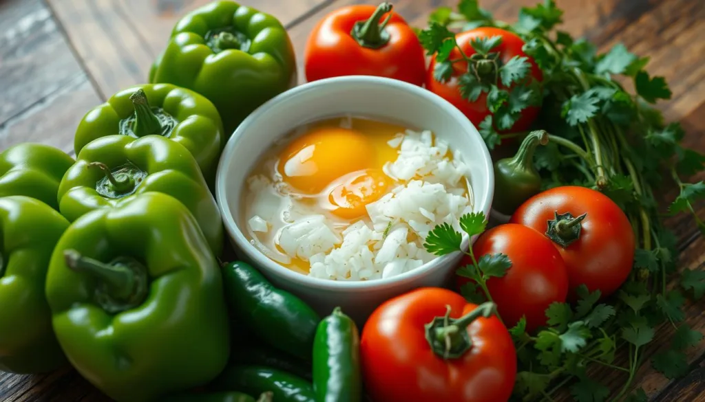 Key ingredients for Mexican Omelette