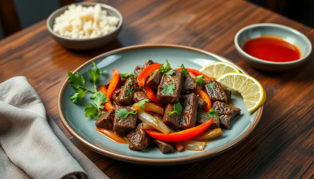 Plated Vietnamese Shaking Beef