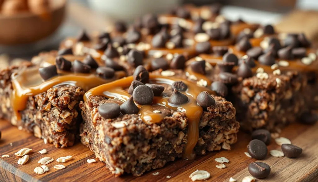 chocal oatmeal chocolate chip caramel bars recipe