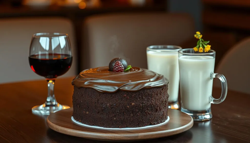 chocolate cake drink pairings