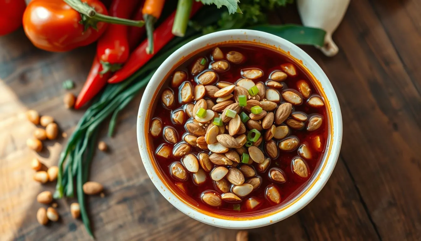 chopped almonds and asian sauce recipe