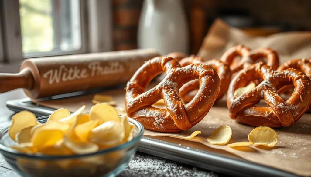 how to make pretzel-wrapped potato chip snacks